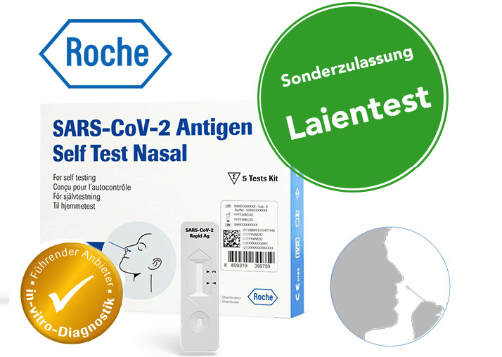 Roche Laientest 5 Stück SARS COV2 RAPID AG