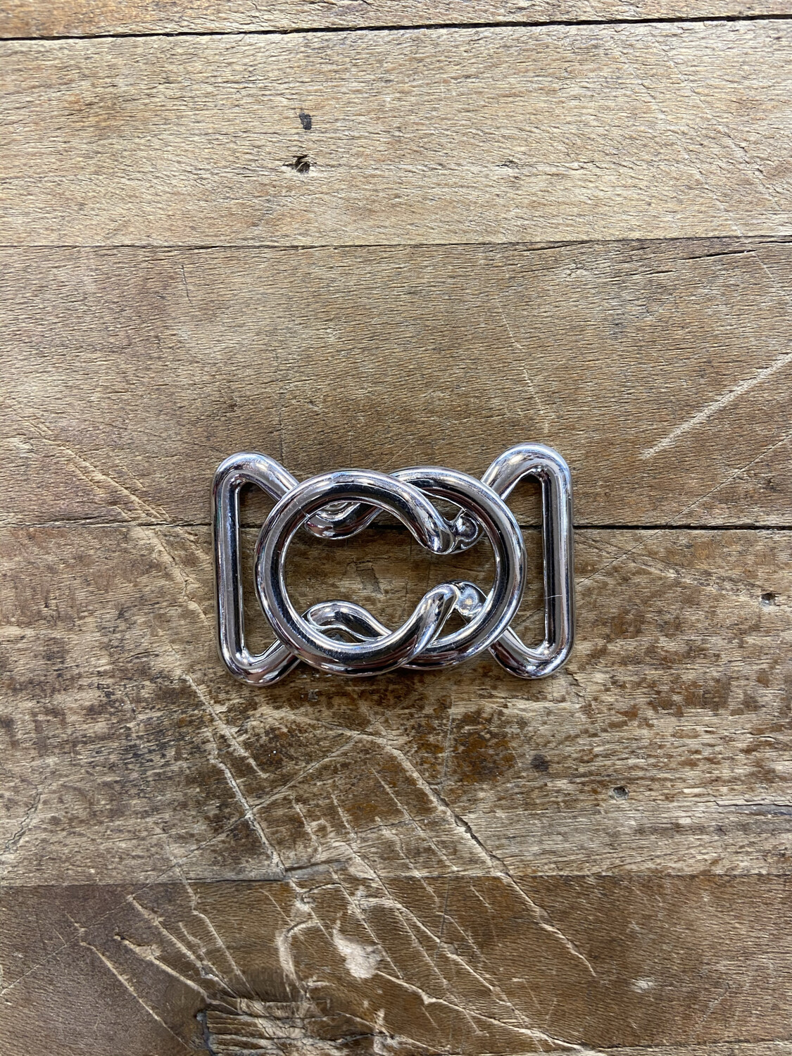 Chiusura per Cintura Elastica Retrò 25 MM, Colore: Argento