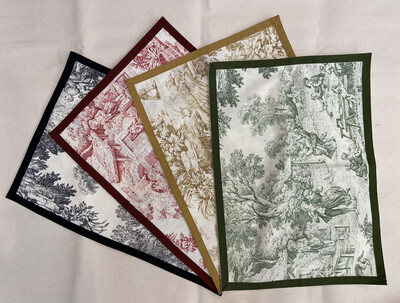 Tovagliette Americane Resinate Toile de Jouy  con cornice