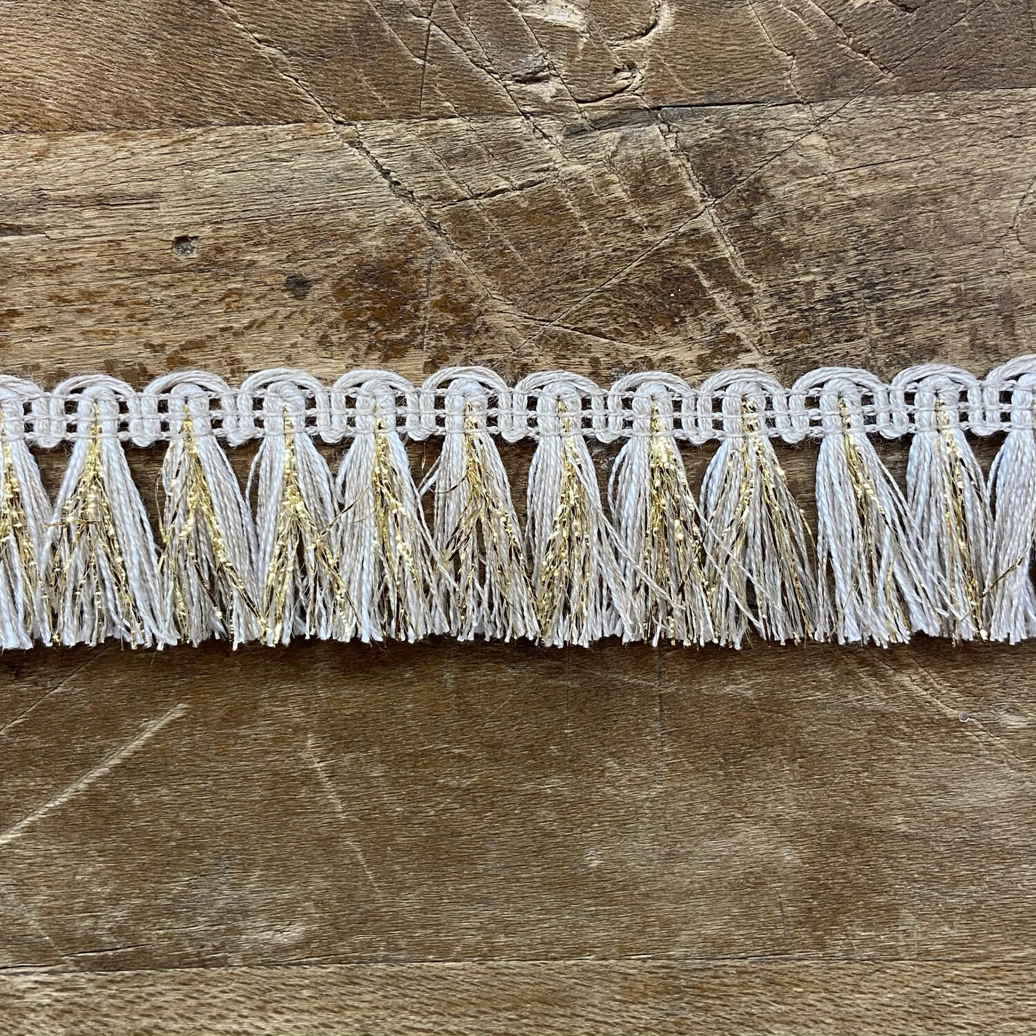 Frangia Cotone e Lurex, Colore: Bianco