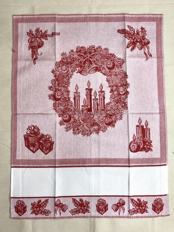 Strofinaccio Fantasia Natale da Ricamare