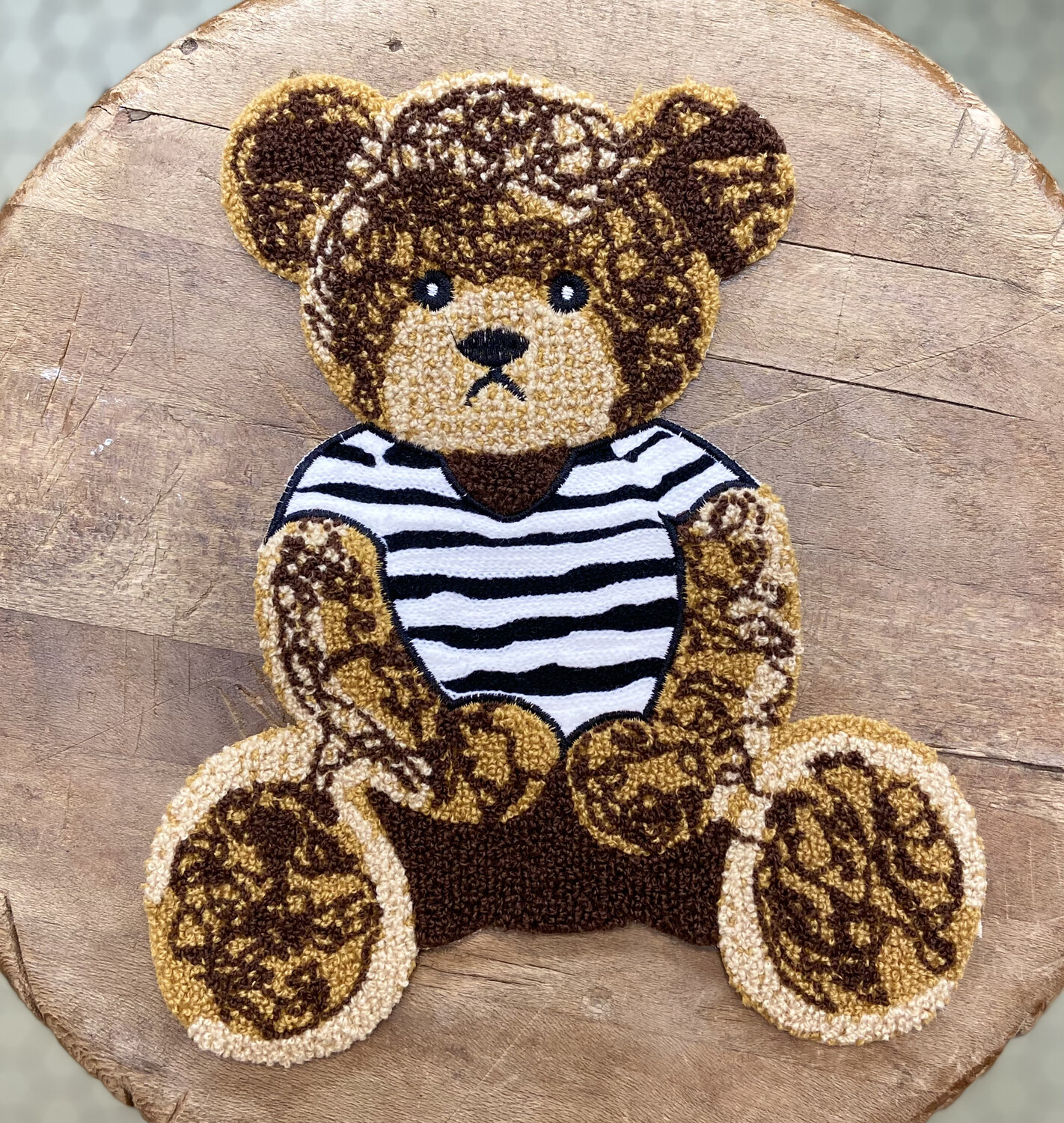 Applicazione Spugnata Teddy Orsetto T-shirt Righe