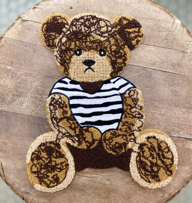 Applicazione Spugnata Teddy Orsetto T-shirt Righe
