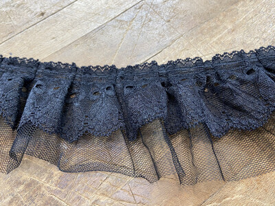 Rouches arricciata tulle e pizzo nero