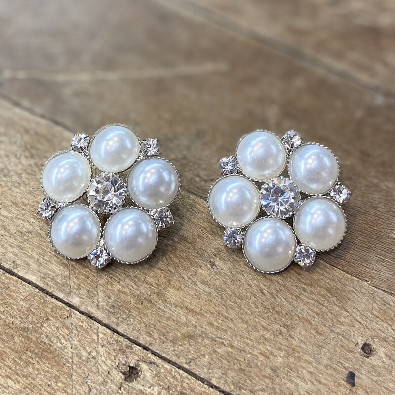 Bottone gioiello Fiore Perle e Strass