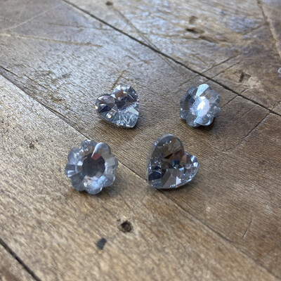 Bottone gioiello Fiore/Cuore Strass
