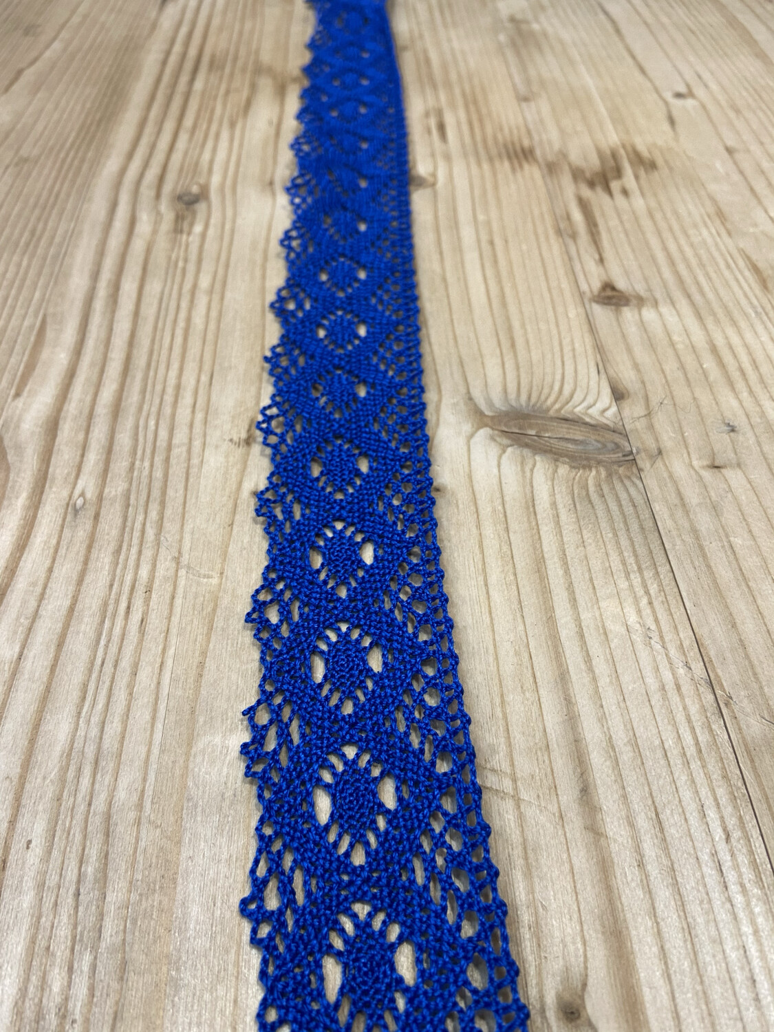 Merletto in Cotone Colorato 4 cm, Colore: Blu Elettrico