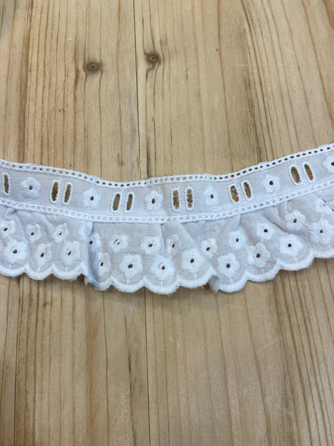 Sangallo Arricciato con Passanastro Bianco 4,5 cm
