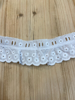 Sangallo Arricciato con Passanastro Bianco 4,5 cm