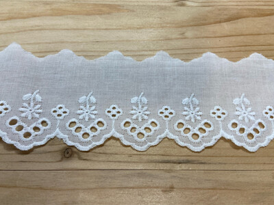 Pizzo Sangallo Bianco 6 cm