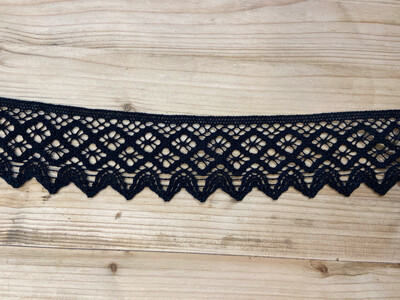 Merletto in Cotone Nero 6,5 cm