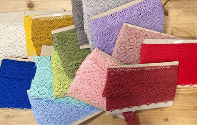 Merletto in Cotone Colorato 4 cm
