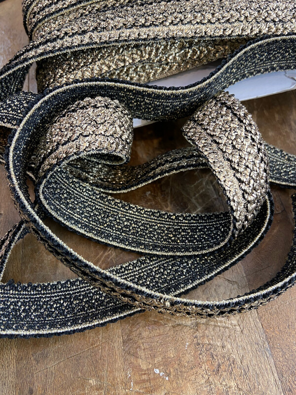 Elastico  intrecciato dorato 2,5 cm