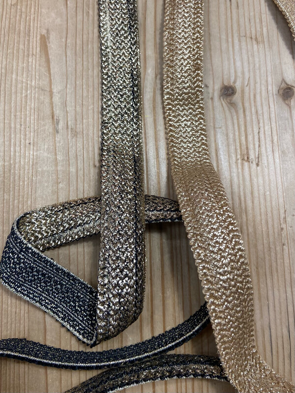 Elastico  intrecciato dorato 2,5 cm