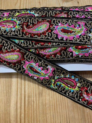 Bordo Ricami e Paillettes Cashmere