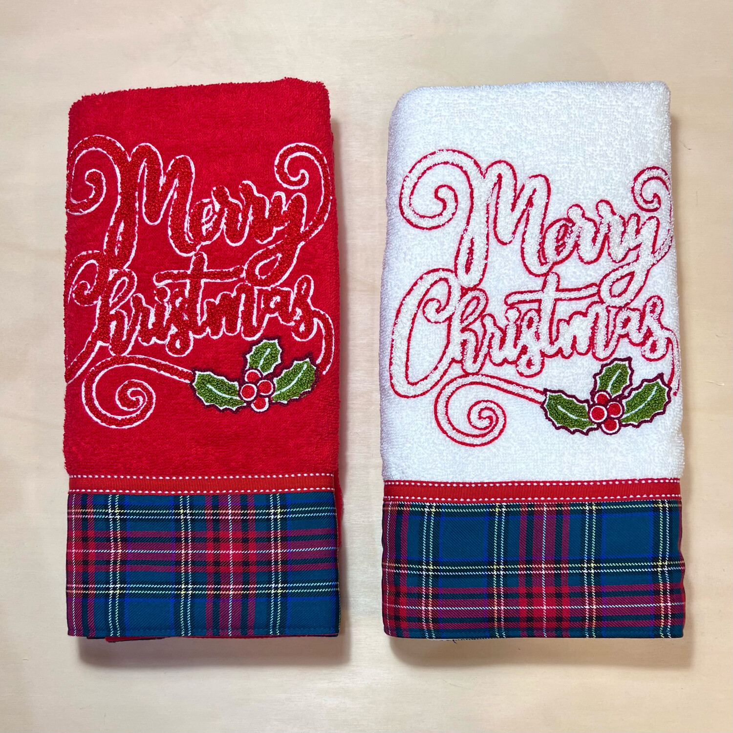 Asciugamano e Ospite Tartan Merry Christmas