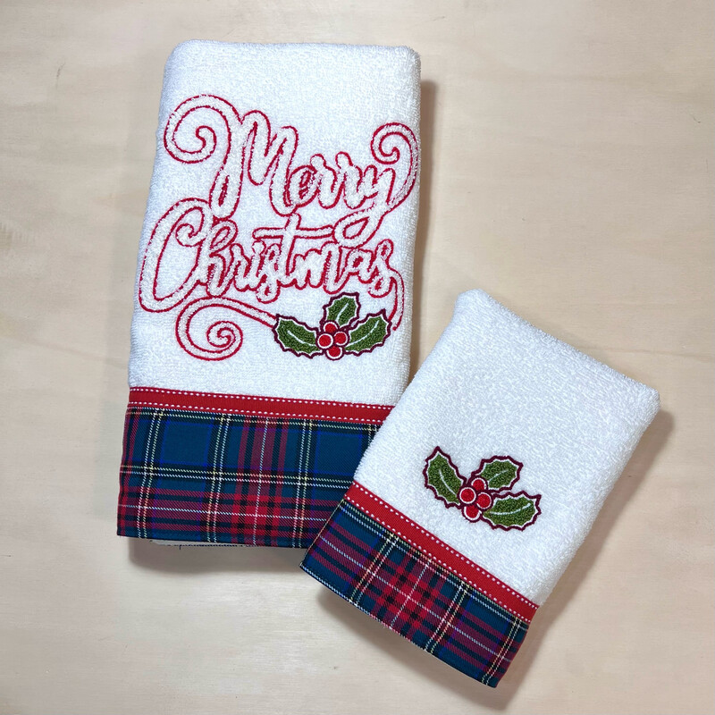 Asciugamano e Ospite Tartan Merry Christmas
