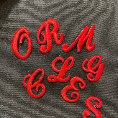 Iniziali Termoadesive Corsivo Maiuscolo Rosso