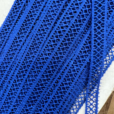 Merletto da incasso Blu Elettrico