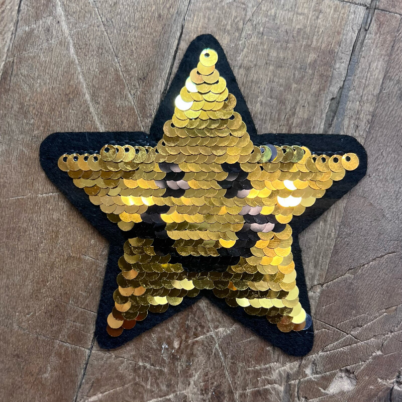 Applicazione Stella con paillettes reversibili oro e argento