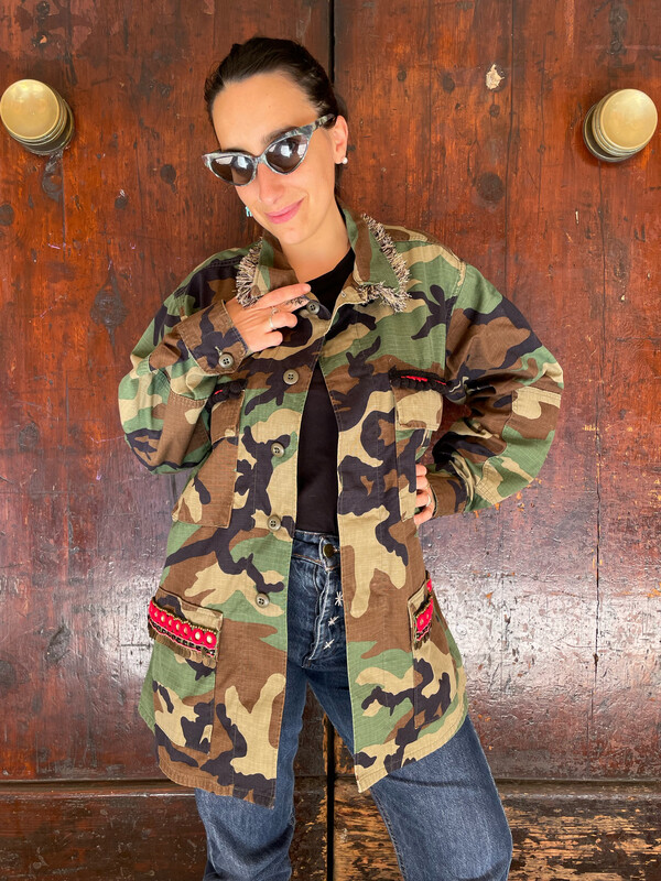 Giacca Jacket Camou Cuore Sacro e PomPom