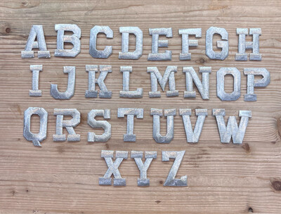 Iniziali Termoadesive Stampatello Argento Iniziali Termoadesive Stampatello Argento