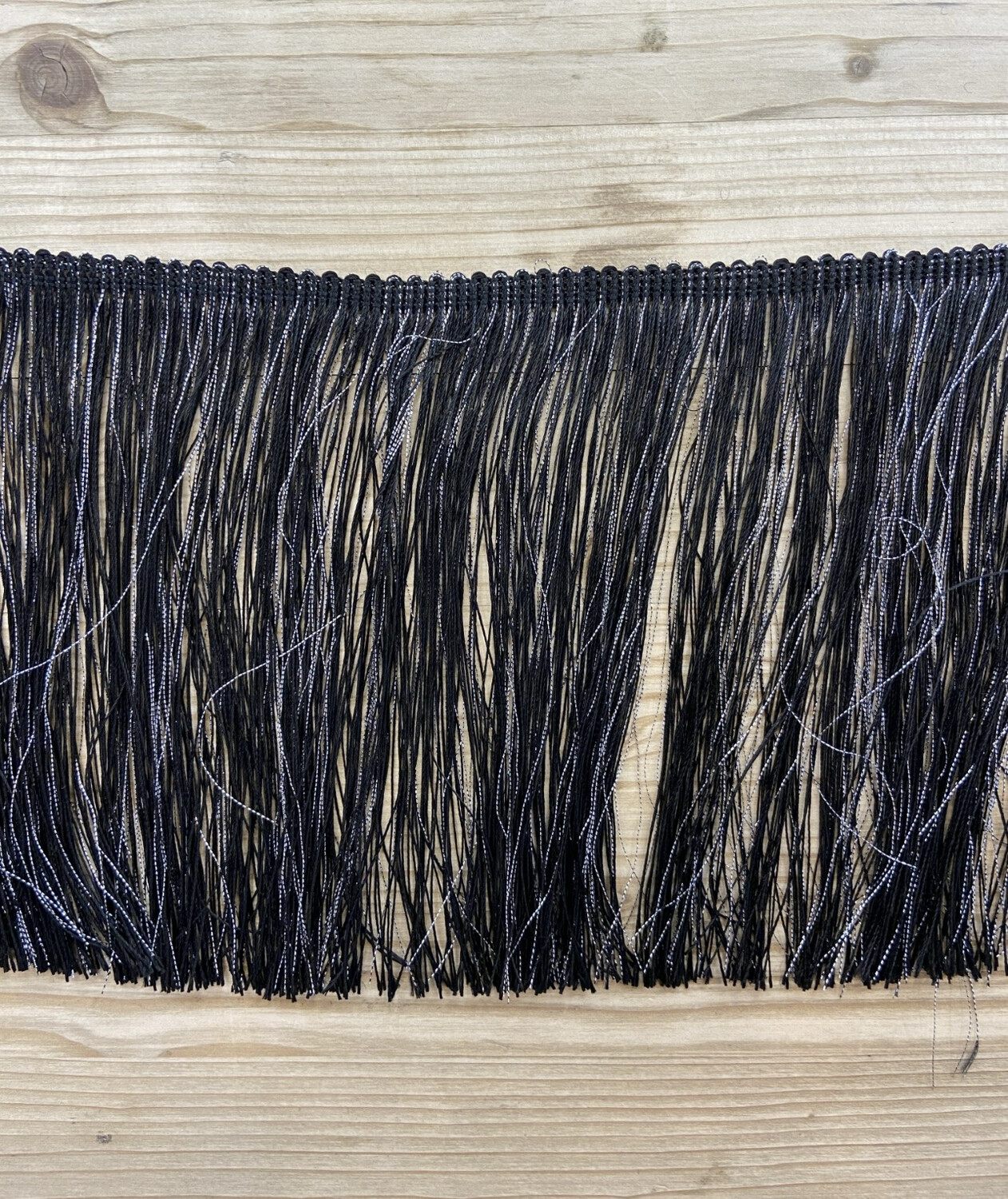 Frangia Charleston Nera e Lurex Argento
