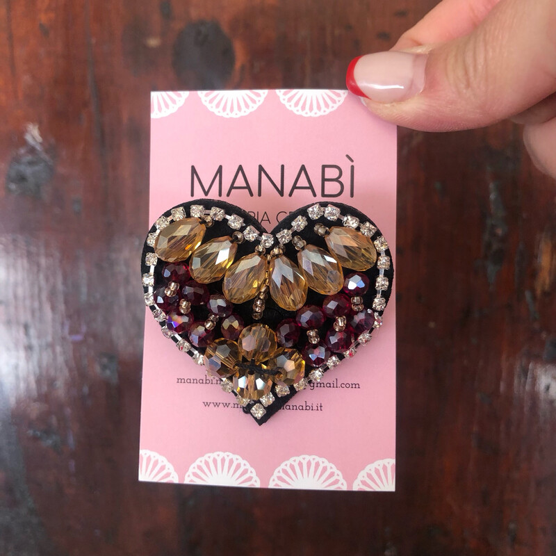 Spilla Manabì Cuore Bronzo