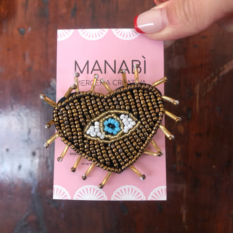 Spilla Manabì Occhio Bronzo Spilla Manabì Occhio Bronzo