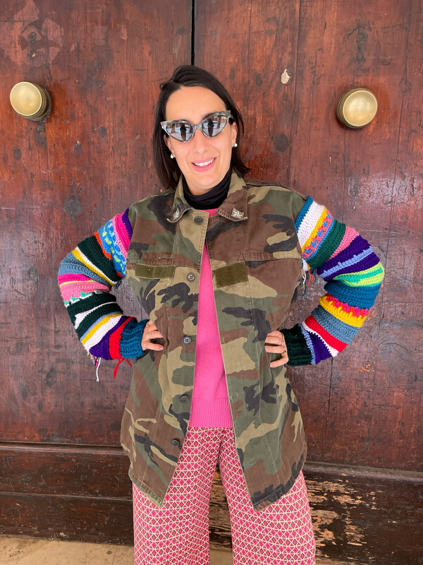 Giacca Jacket Freaky con Maniche Crochet Multicolor