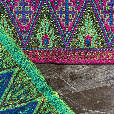 Bordo Thai Verde e Fucsia Fluo