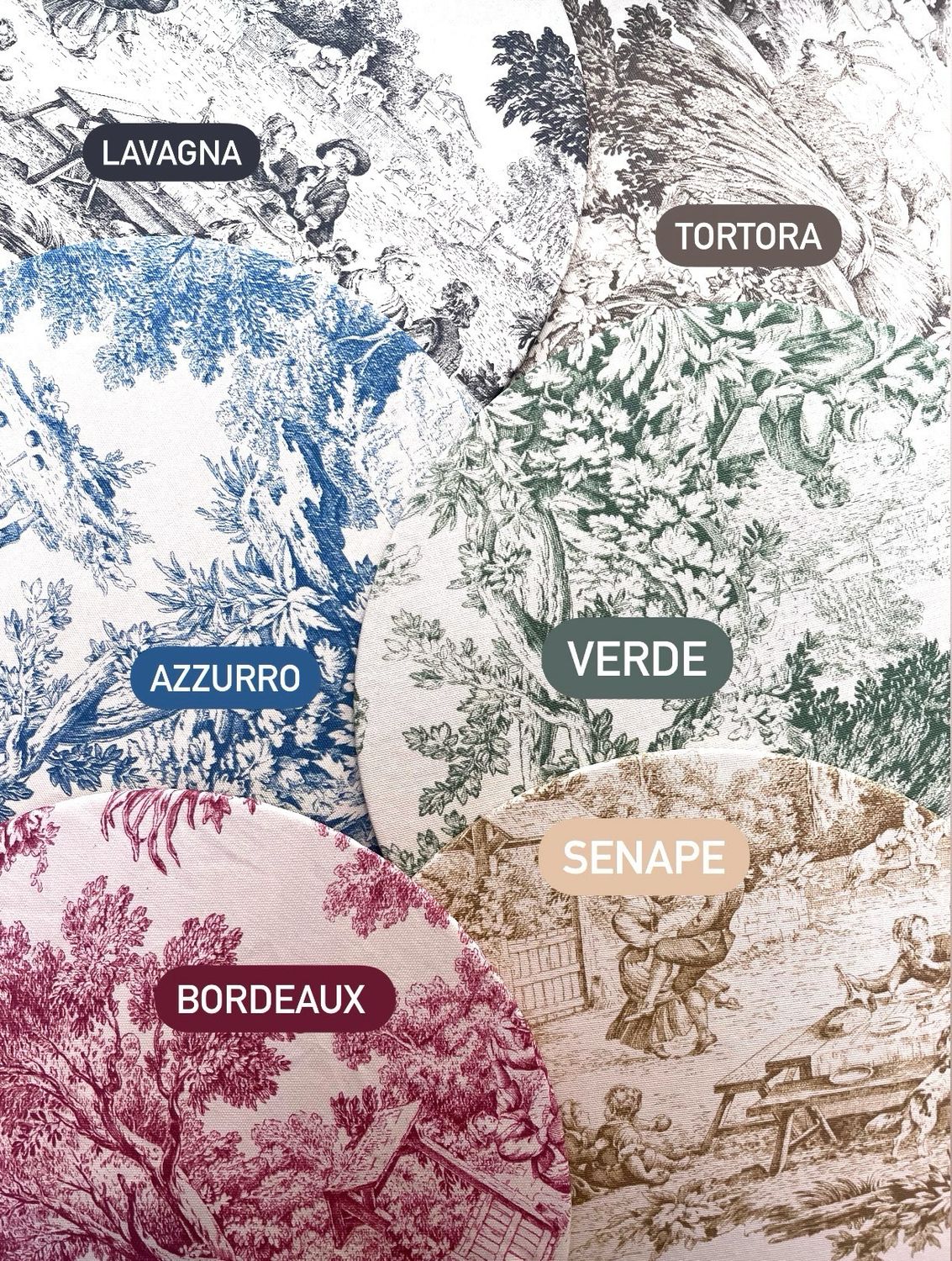 Sottopiatti Resinati Toile de Jouy