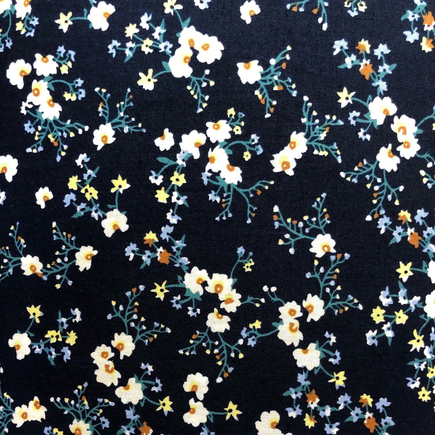 Cotonini Fantasia Popelin Cotonini Fantasia Popelin, Fantasia: Fiori base blu notte