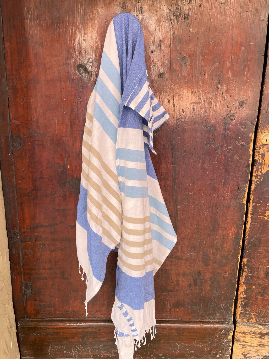 Teli Mare Fouta con Tasche ed Elastici, Colore: Blu