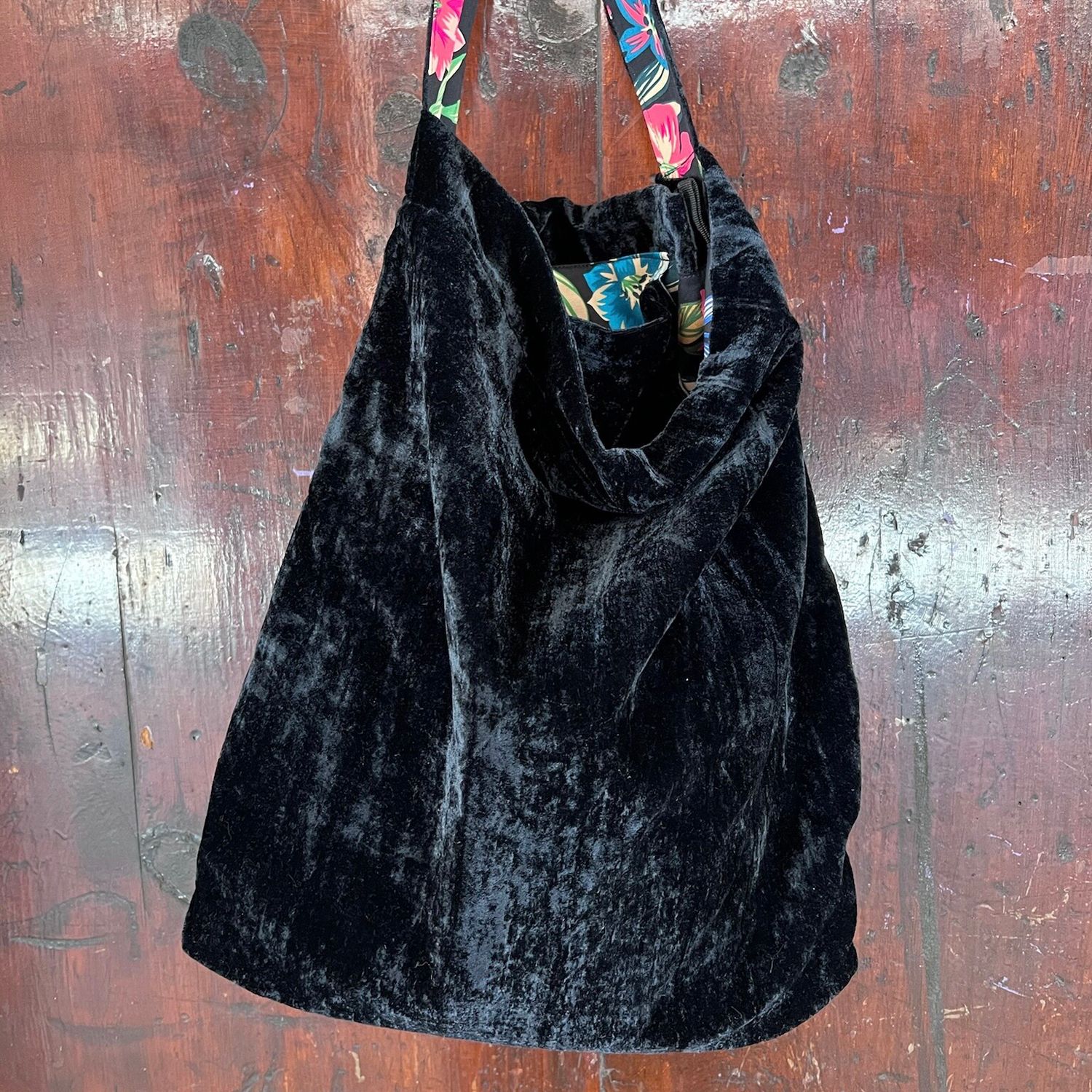 Shopper Mara Nera e Fiori