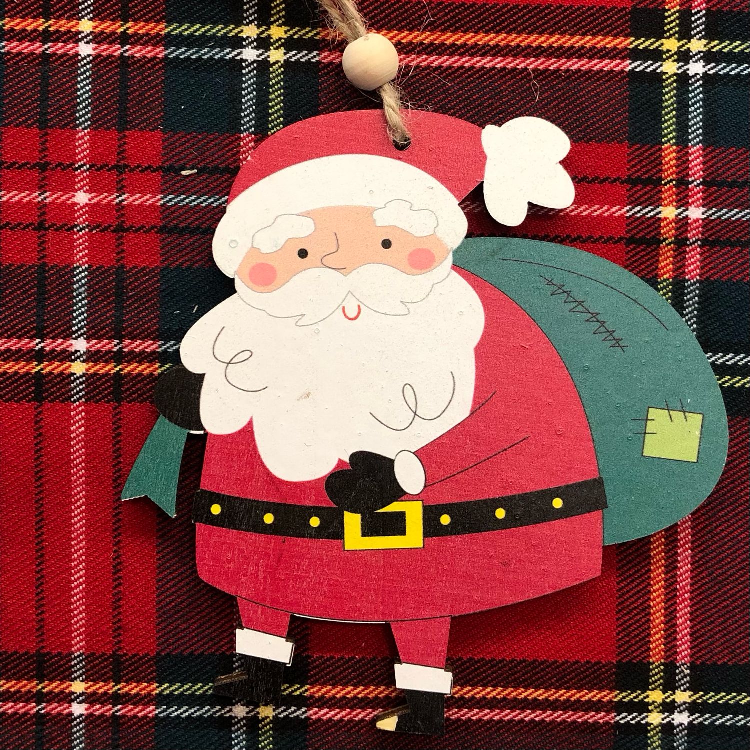 Addobbi Babbo Natale Tondo in Legno