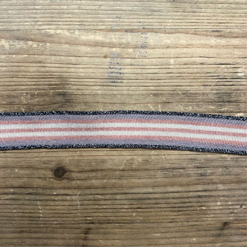 Fettuccia Rigata Lurex Rosa