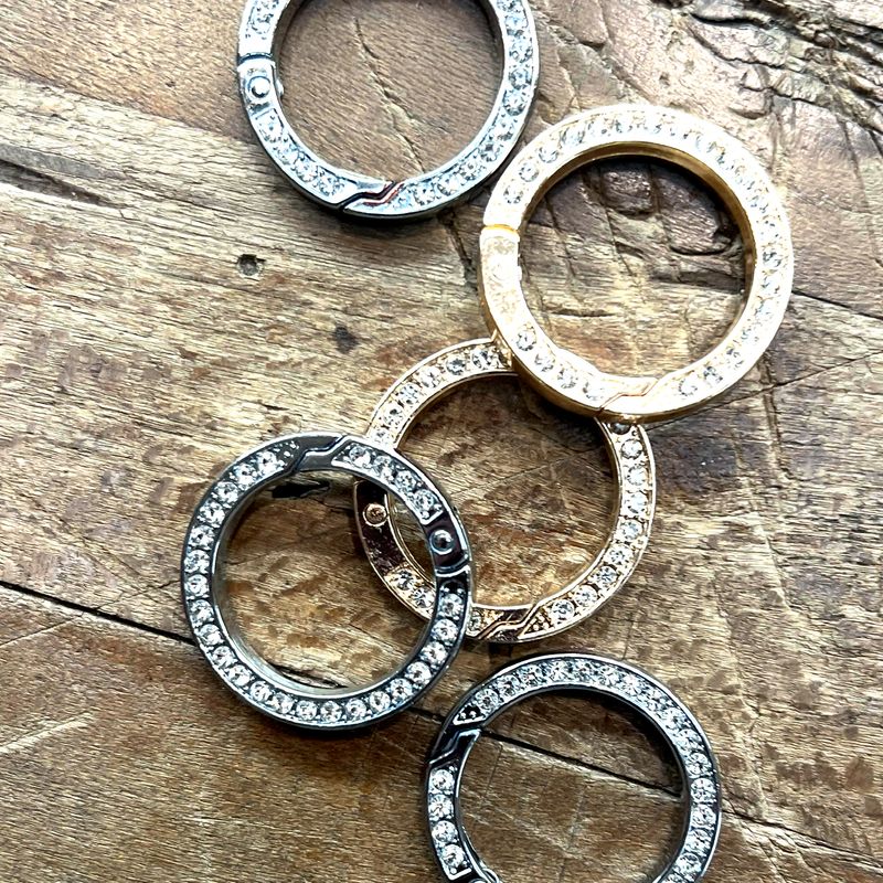 Moschettoni Anella Strass 3,5 cm