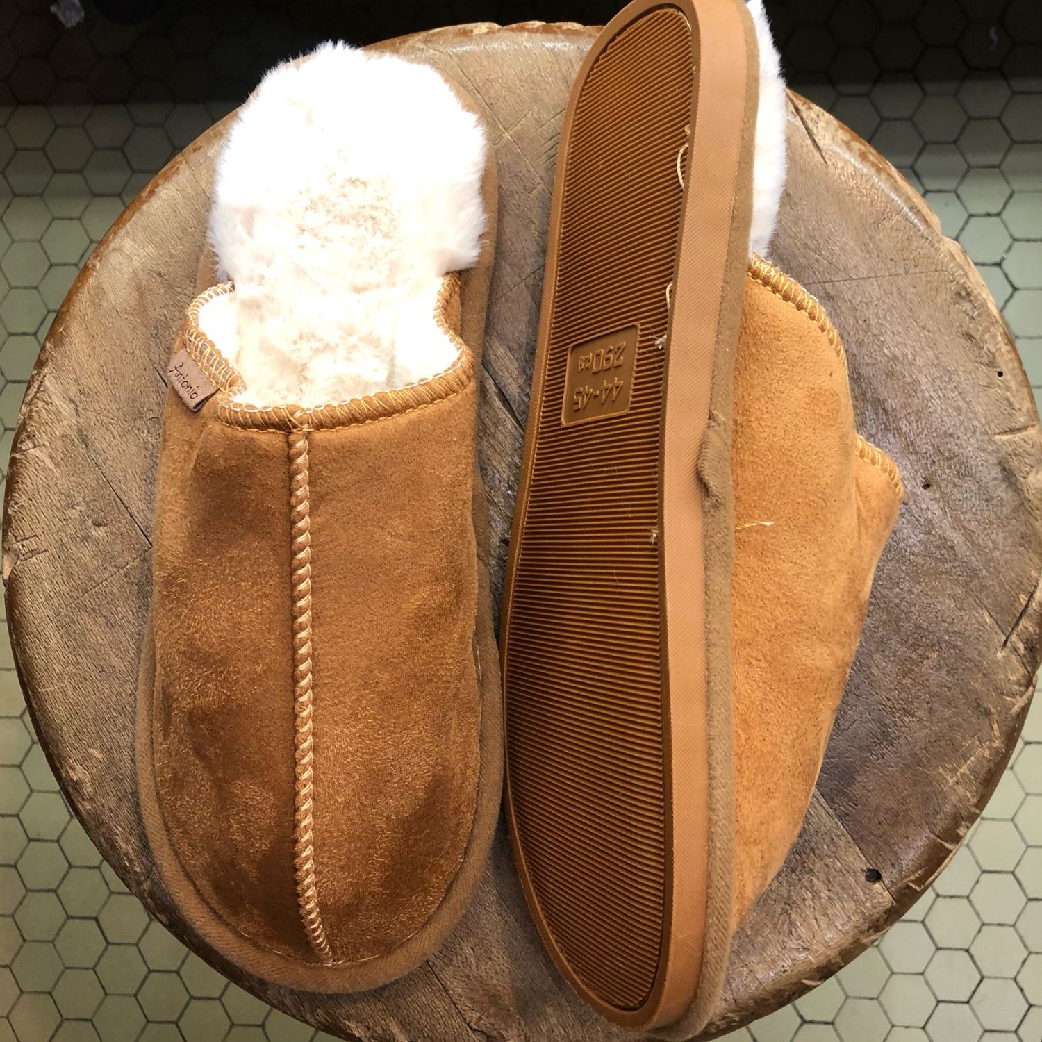 Pantofola Peluche Uomo Cammello Pantofola Peluche Uomo Cammello