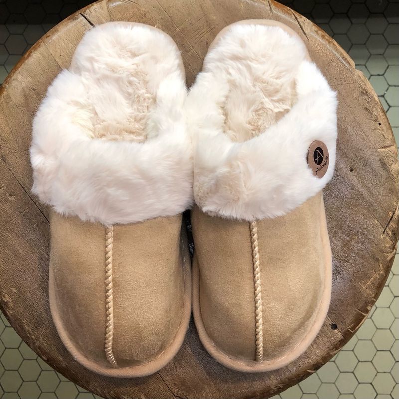 Pantofola Peluche Donna Beige