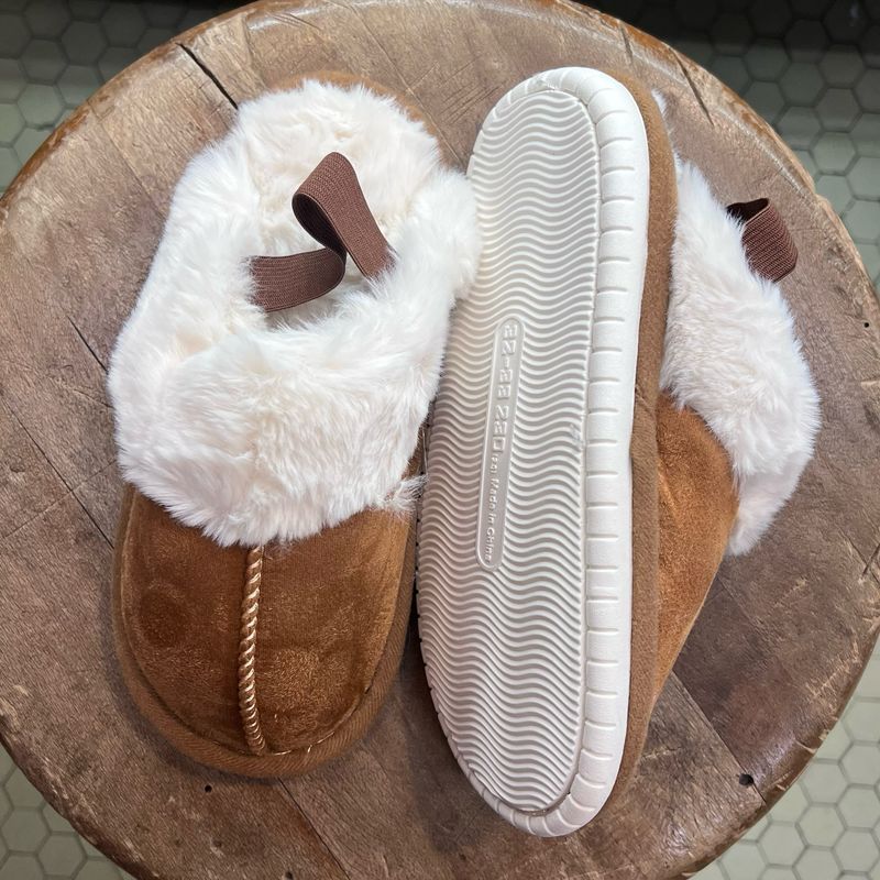 Pantofola Peluche Bambino Cammello