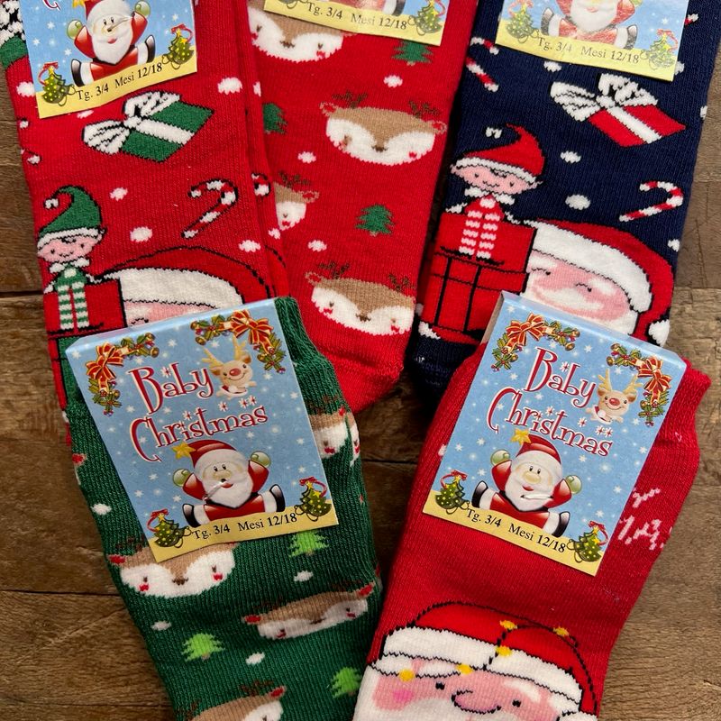 Calzini Antiscivolo Natalizi Bebè 12/18 Mesi