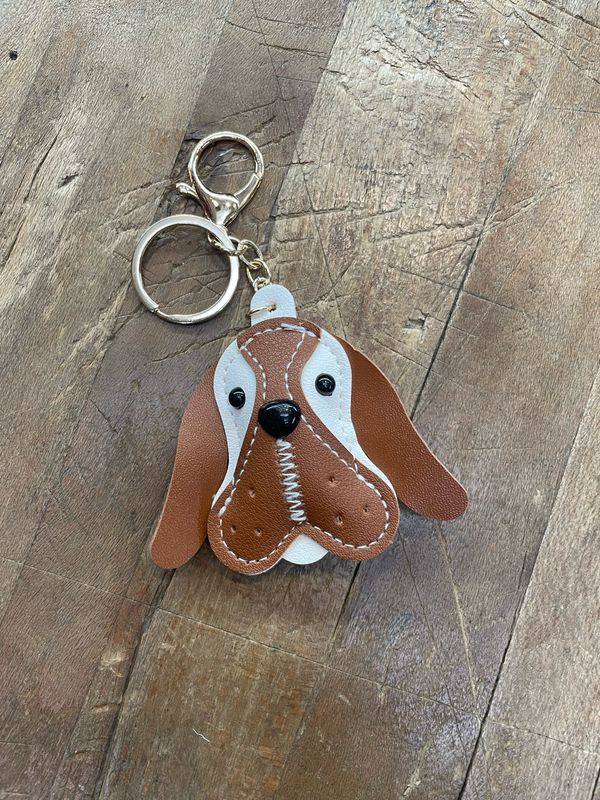 Charm Portachiavi Cane marrone