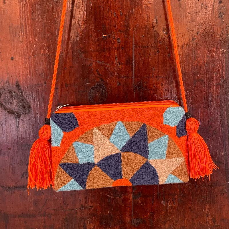 Pochette con tracolla Colombiane  Arancio e Blu