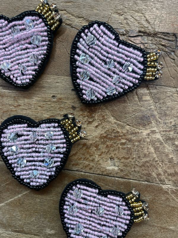 Applicazione Cuore con Corona Strass
