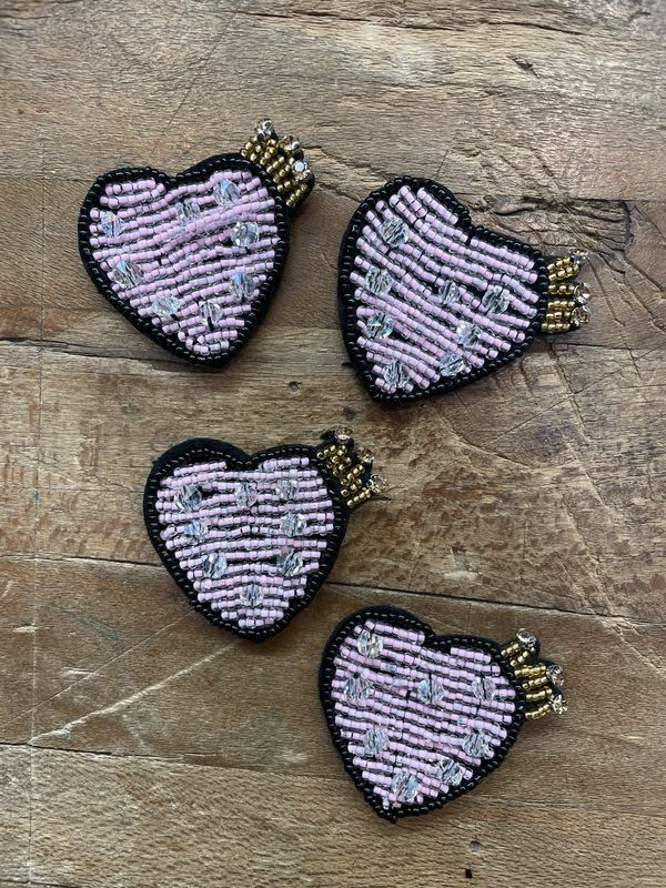 Applicazione Cuore con Corona Strass