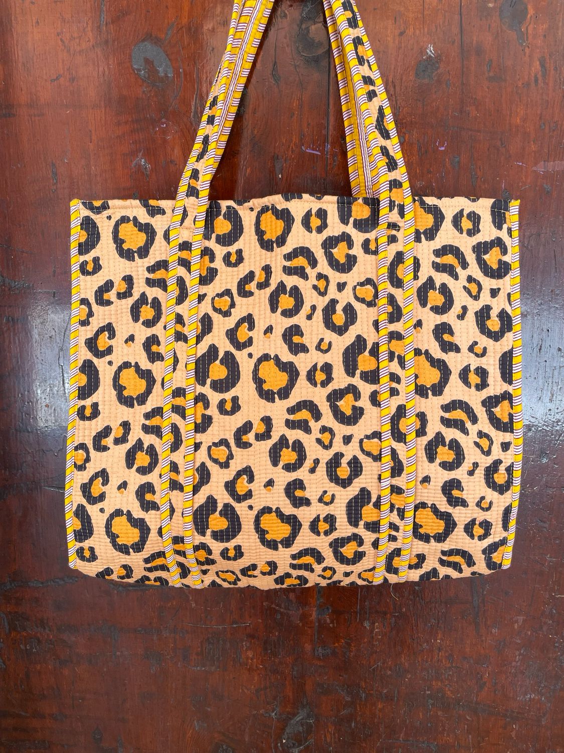 Tote Bag Indiane Cotone Leopardo