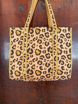 Tote Bag Indiane Cotone Leopardo