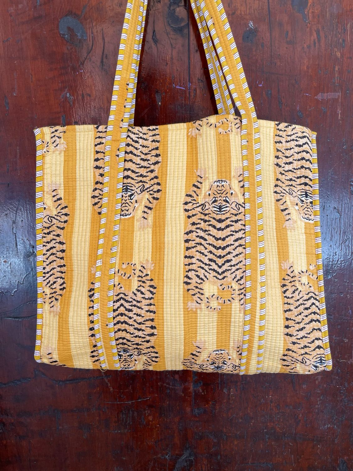 Tote Bag Indiane Tigri Gialle