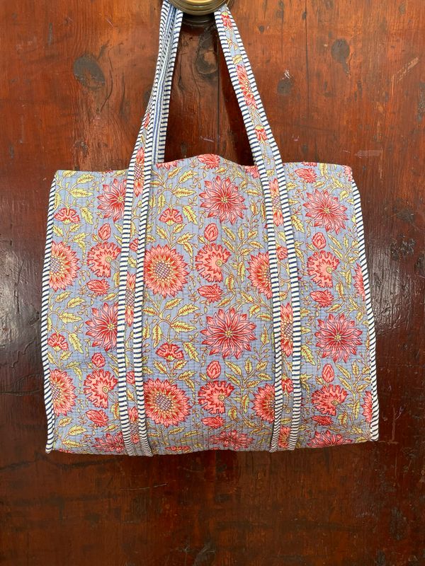 Tote Bag Indiane Fiori Base Avio